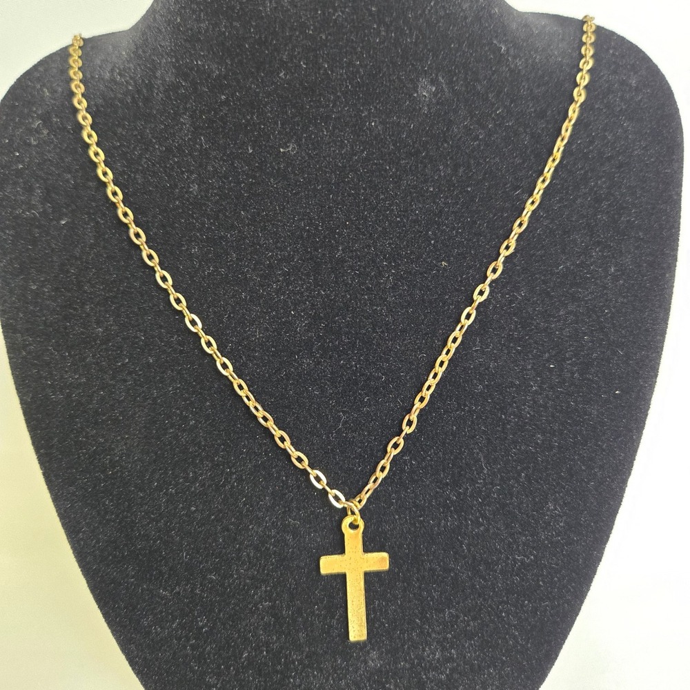 Cross Necklace, Gold Tone‎